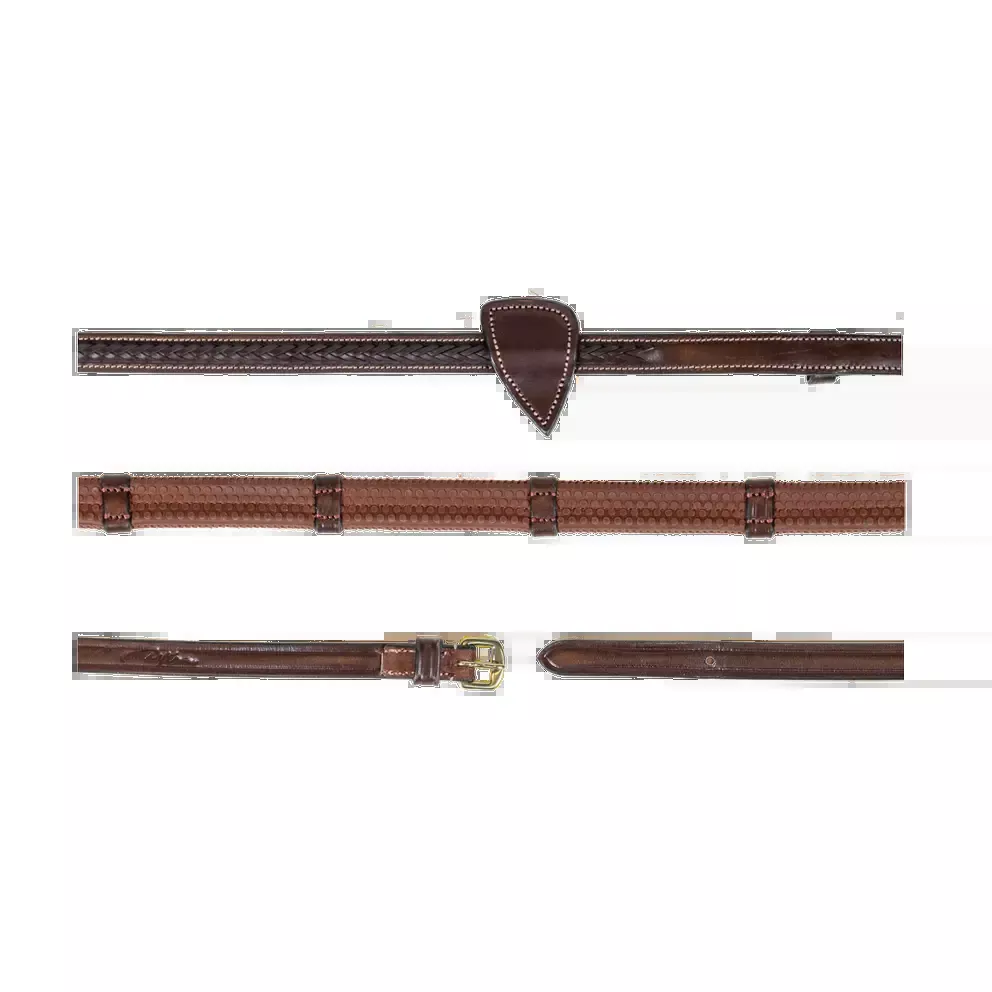 1/2" Rubber Reins with 7 Leather Loops & Plaited Finish