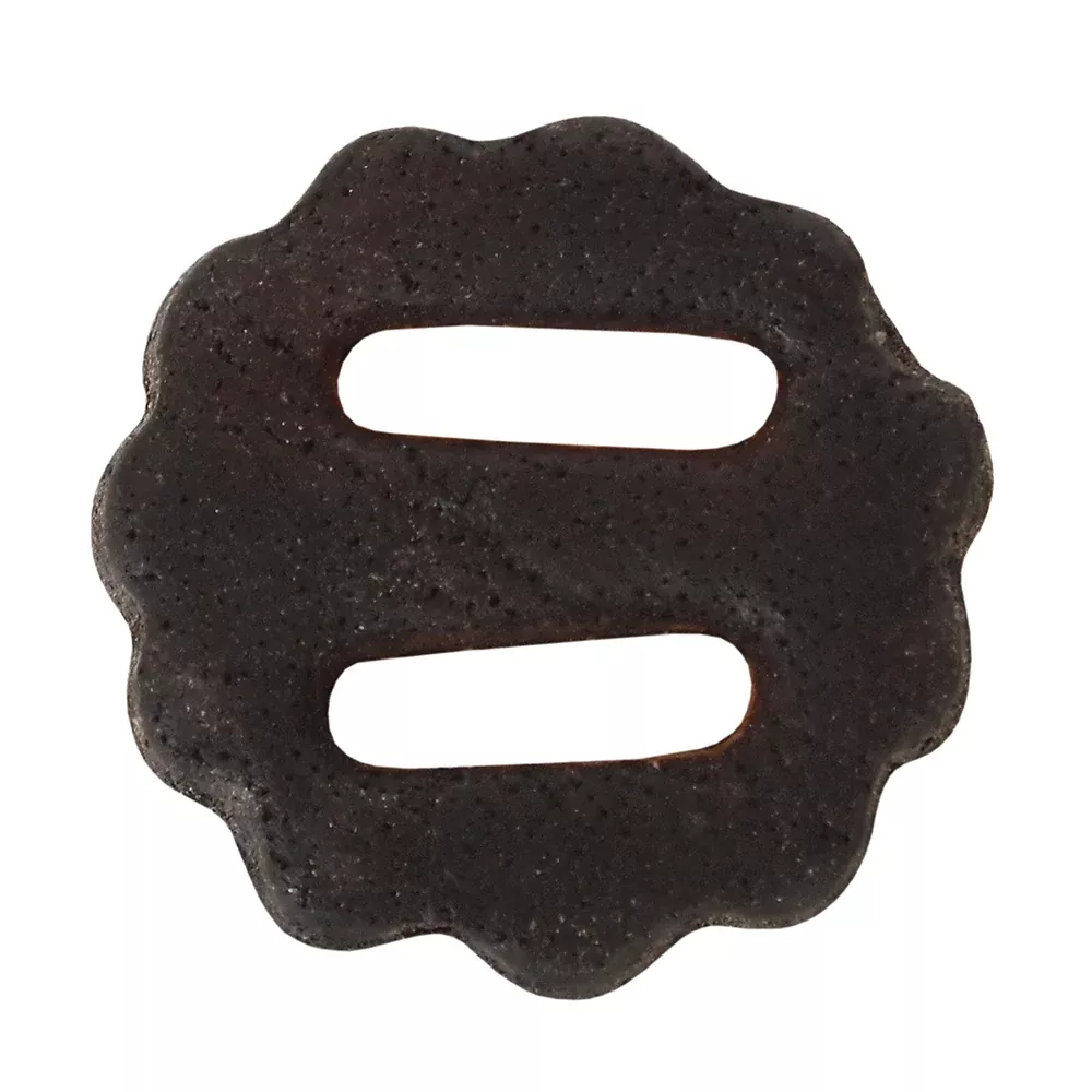 1" Hilason Slotted Scalloped Leather Rosette Concho Saddle Dark Brown