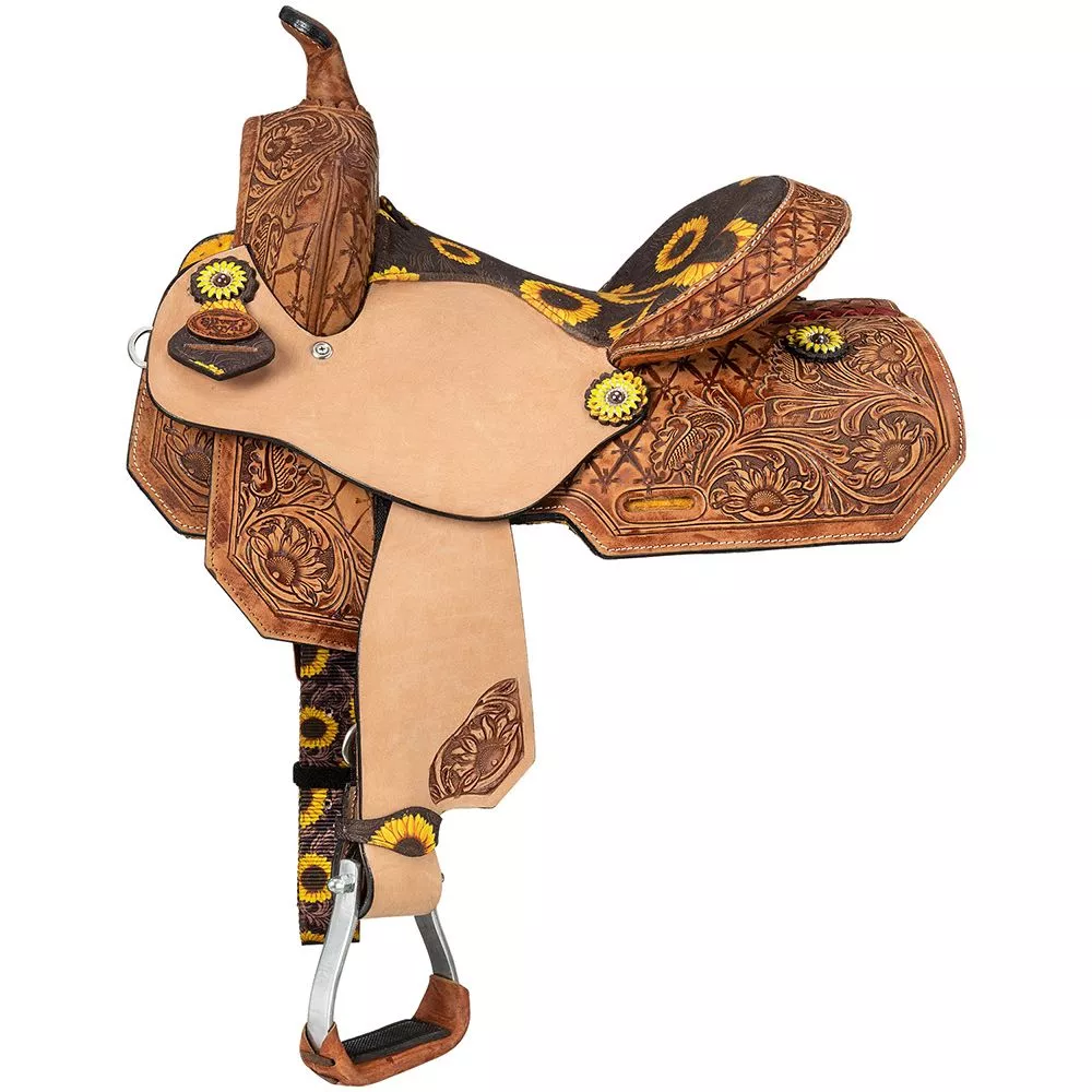 10" Silver Royal Youth Sunflower Barrel Saddle