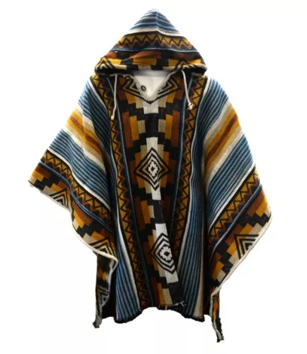 100% Wool Hooded Poncho