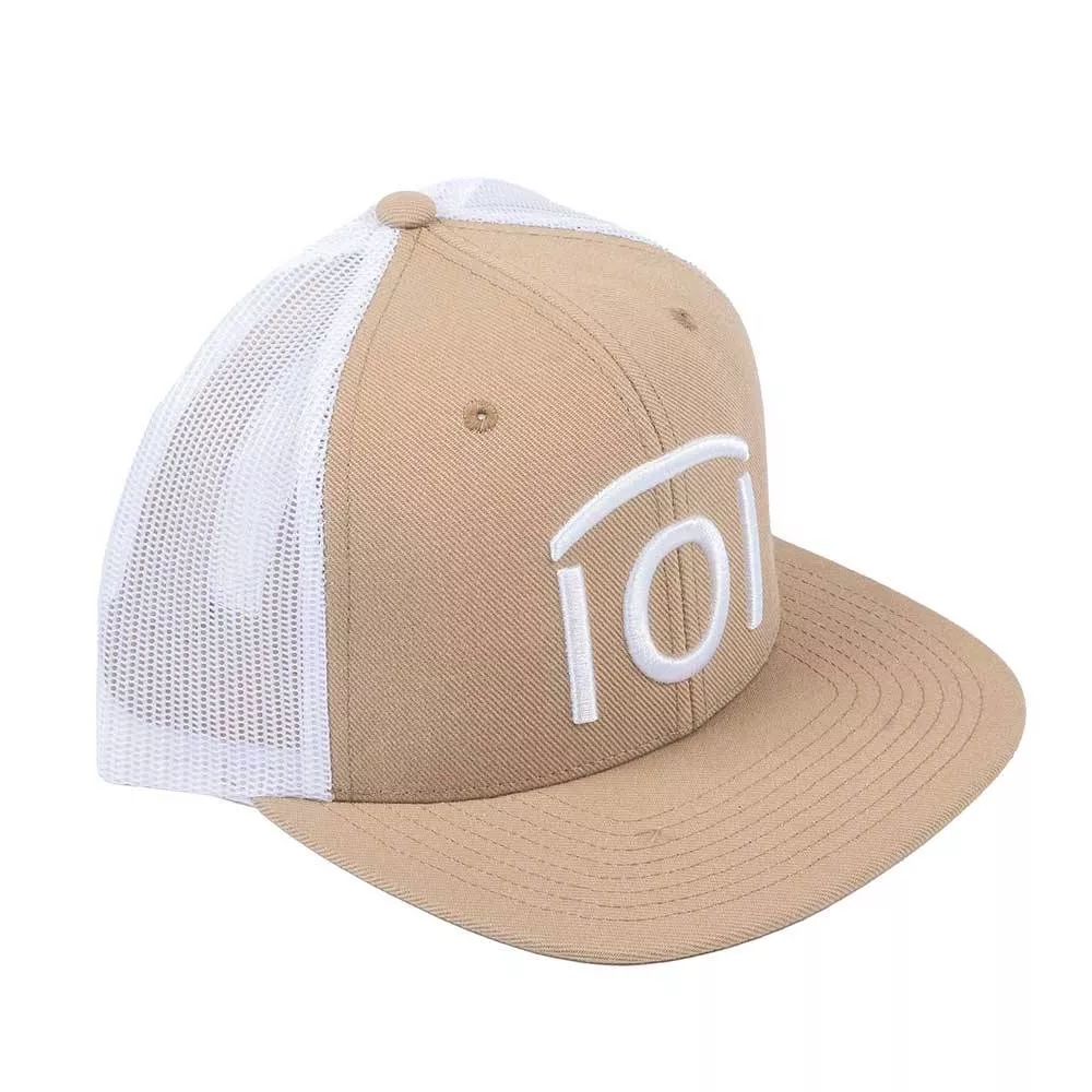 101 Ranch Logo Flatbill Cap - Khaki/White