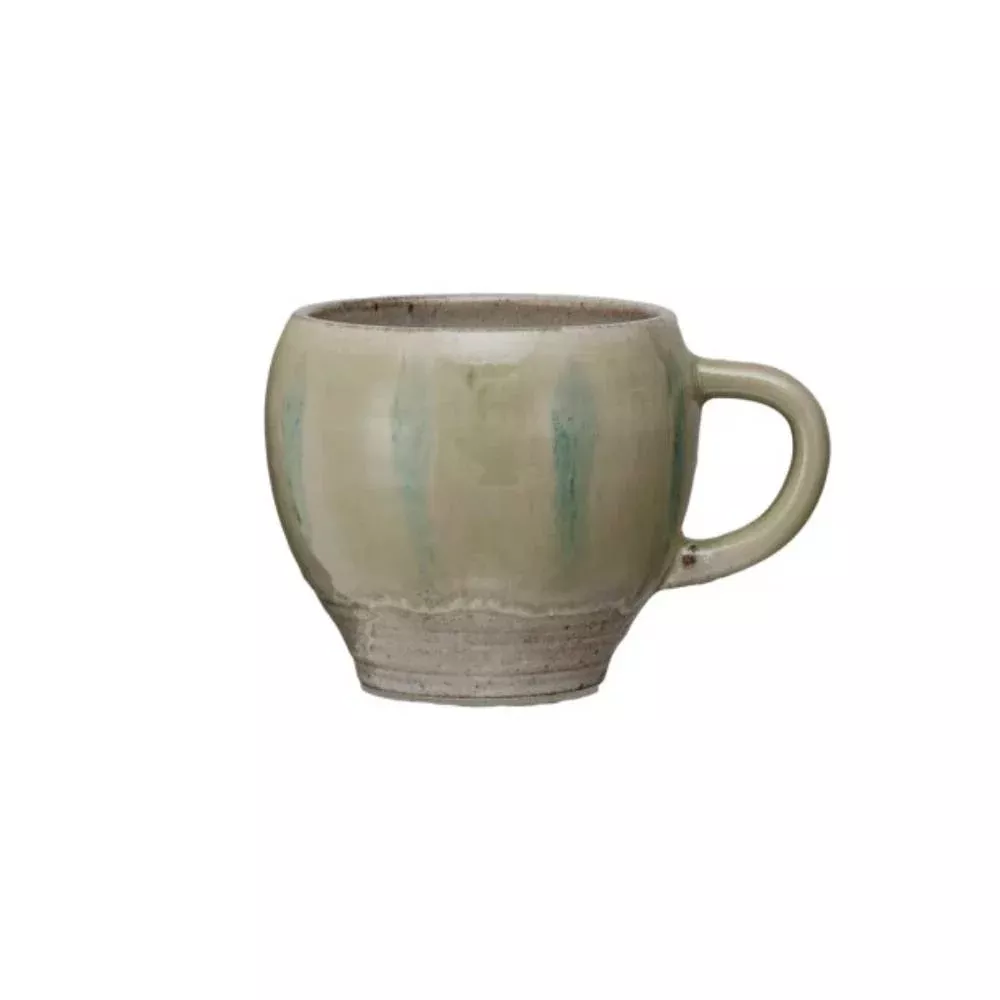 12 oz. Hand-Painted Stoneware Mug - Cream