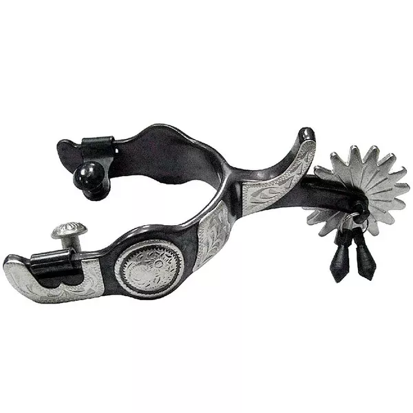 2-3/4" Shank Hilason Jinglebobs Horse Spur Conchos Black