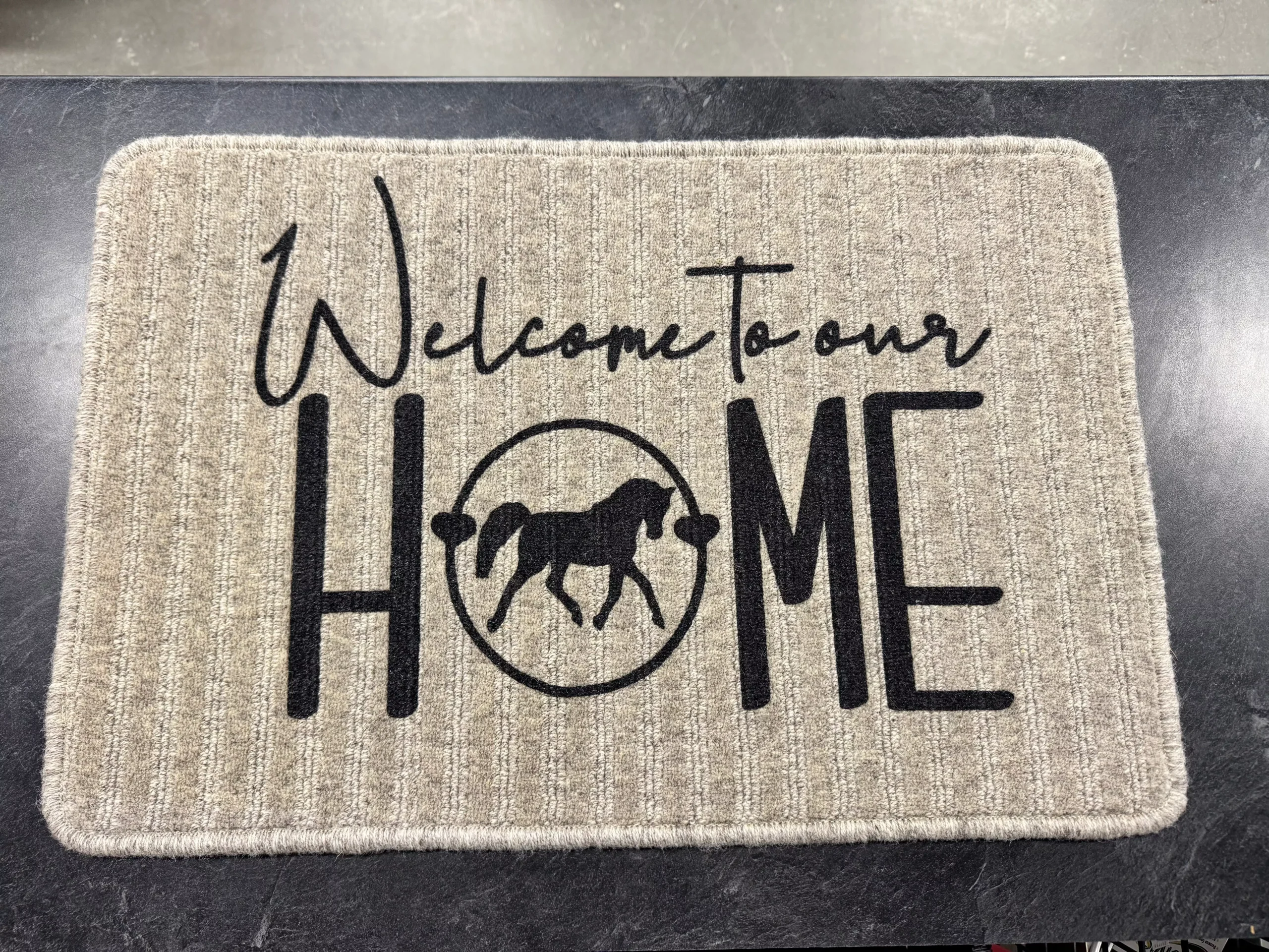 27" x 18" Horse in ring Welcome Door Mat