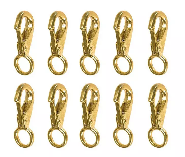 3/8" x 2-1/4� Solid Brass Fixed-Eye Spring Loaded Snaps 40325