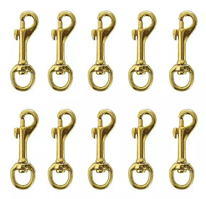 3/8" x 3" Solid Brass Heavy Duty Swivel Round Eye Bolt Snaps 40364