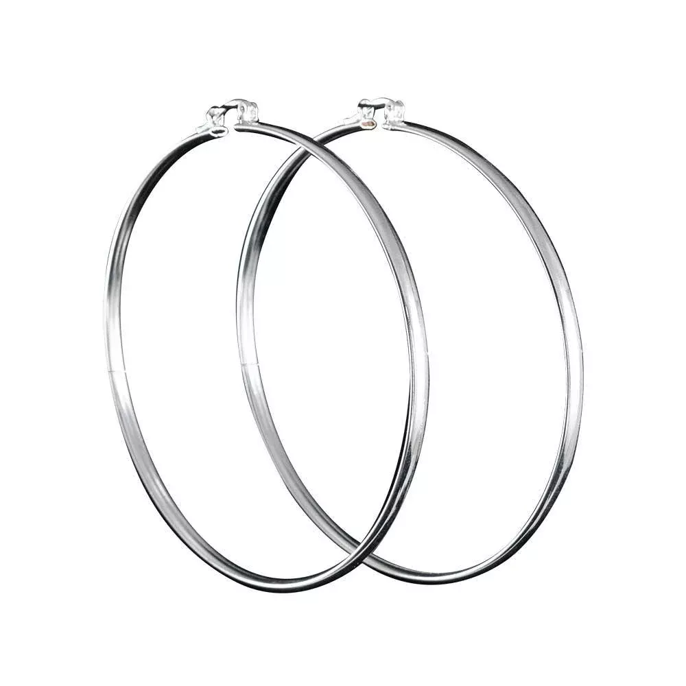 3" Sterling Hoop Earrings