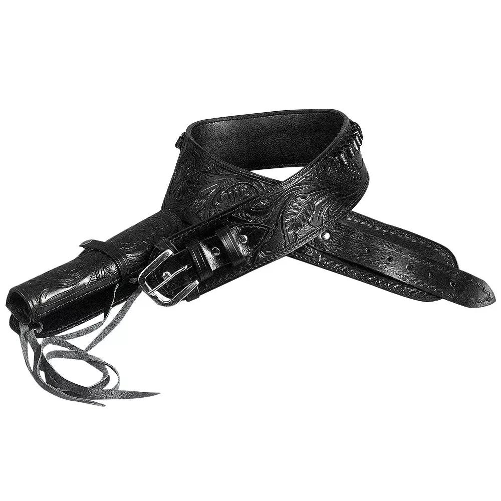 34 In Hilason Western Right Hand Gun Holster Rig 44/45 Cal Leather Cowboy