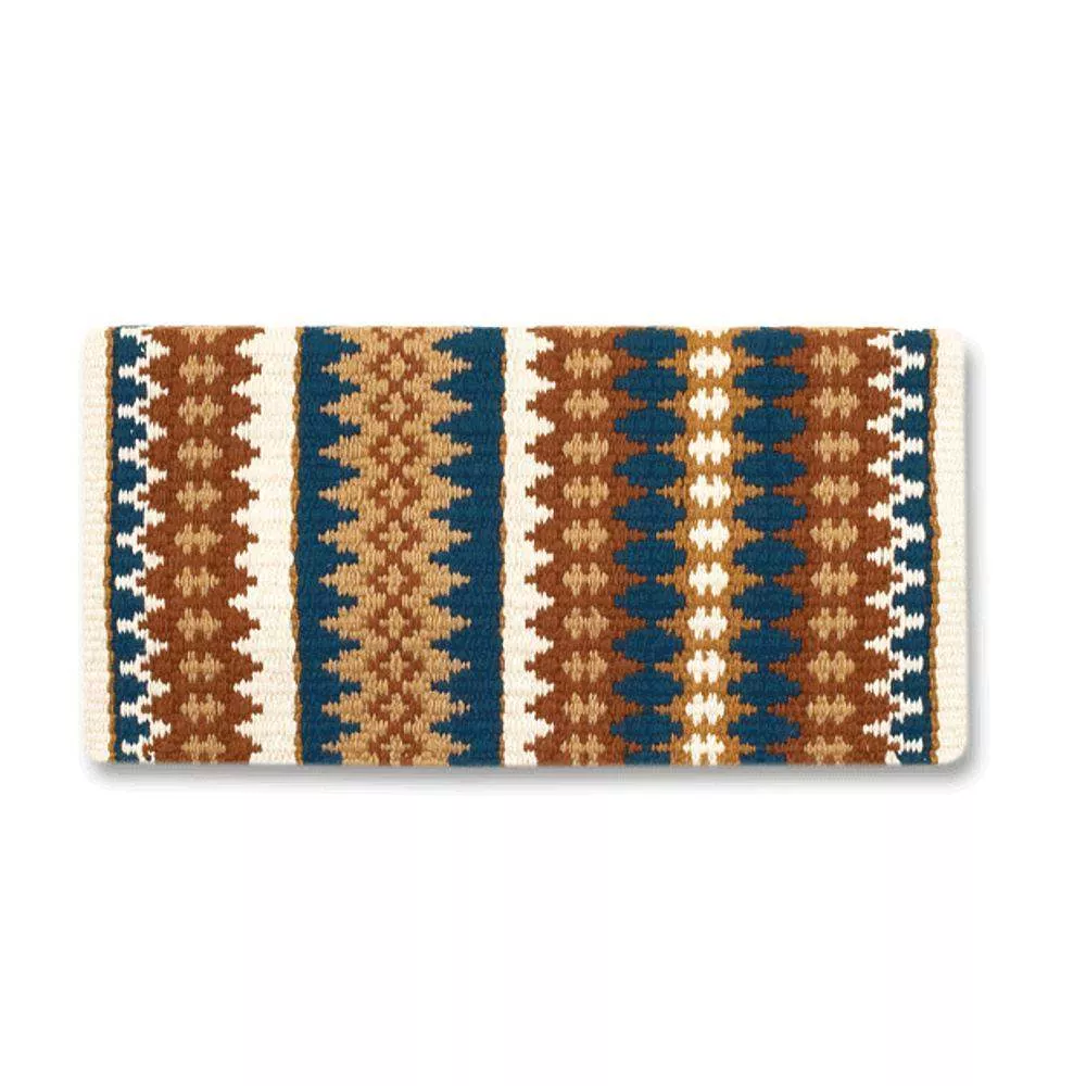 38x34 New Nova Wool Blanket TEAL TAN CREAM