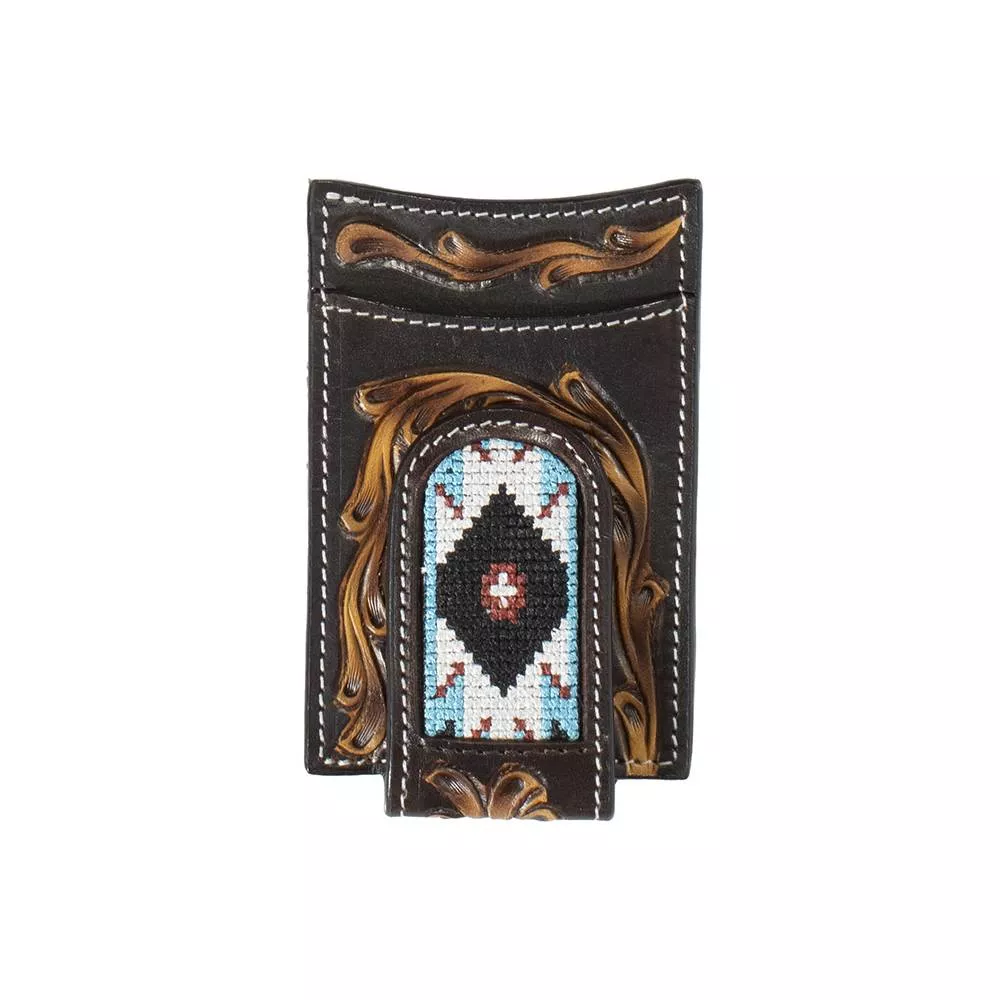 3D Floral Tooled Money Clip