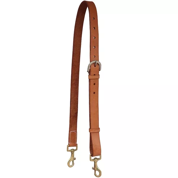 46" Hilason Western Horse Roping Tie Down Strap Brass Snaps Tan