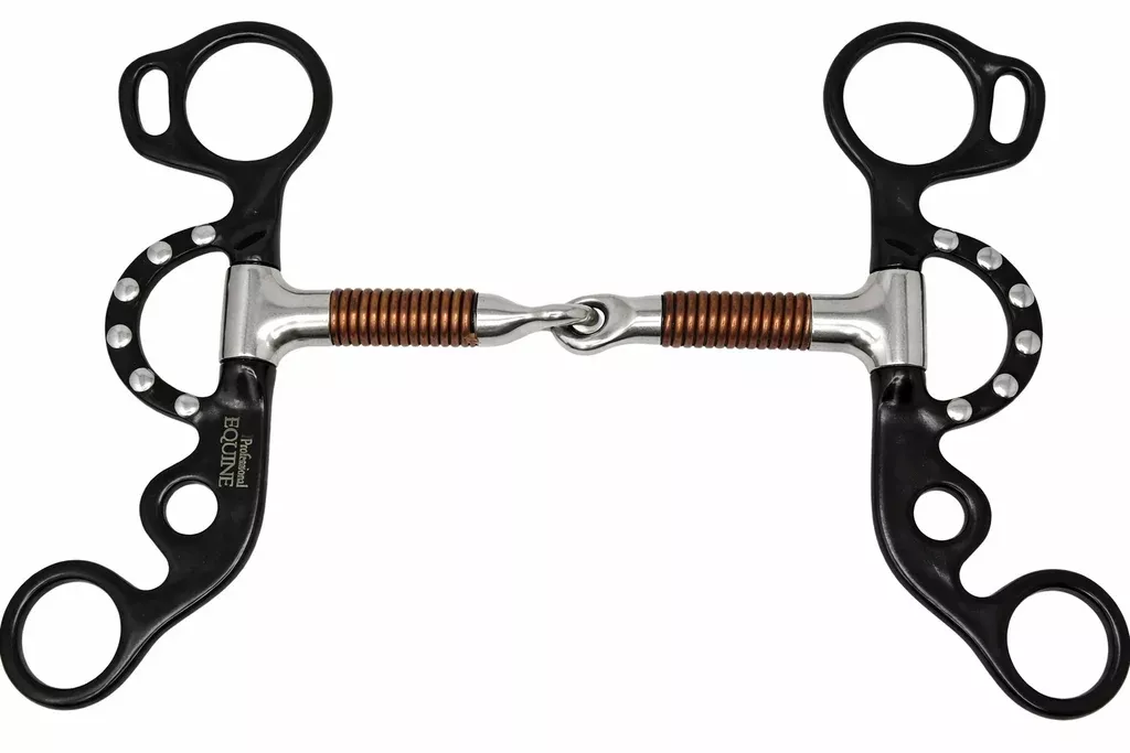 5" Short Shank Copper Wire Wrapped Mouth Snaffle Studded Horse Bit 35655B