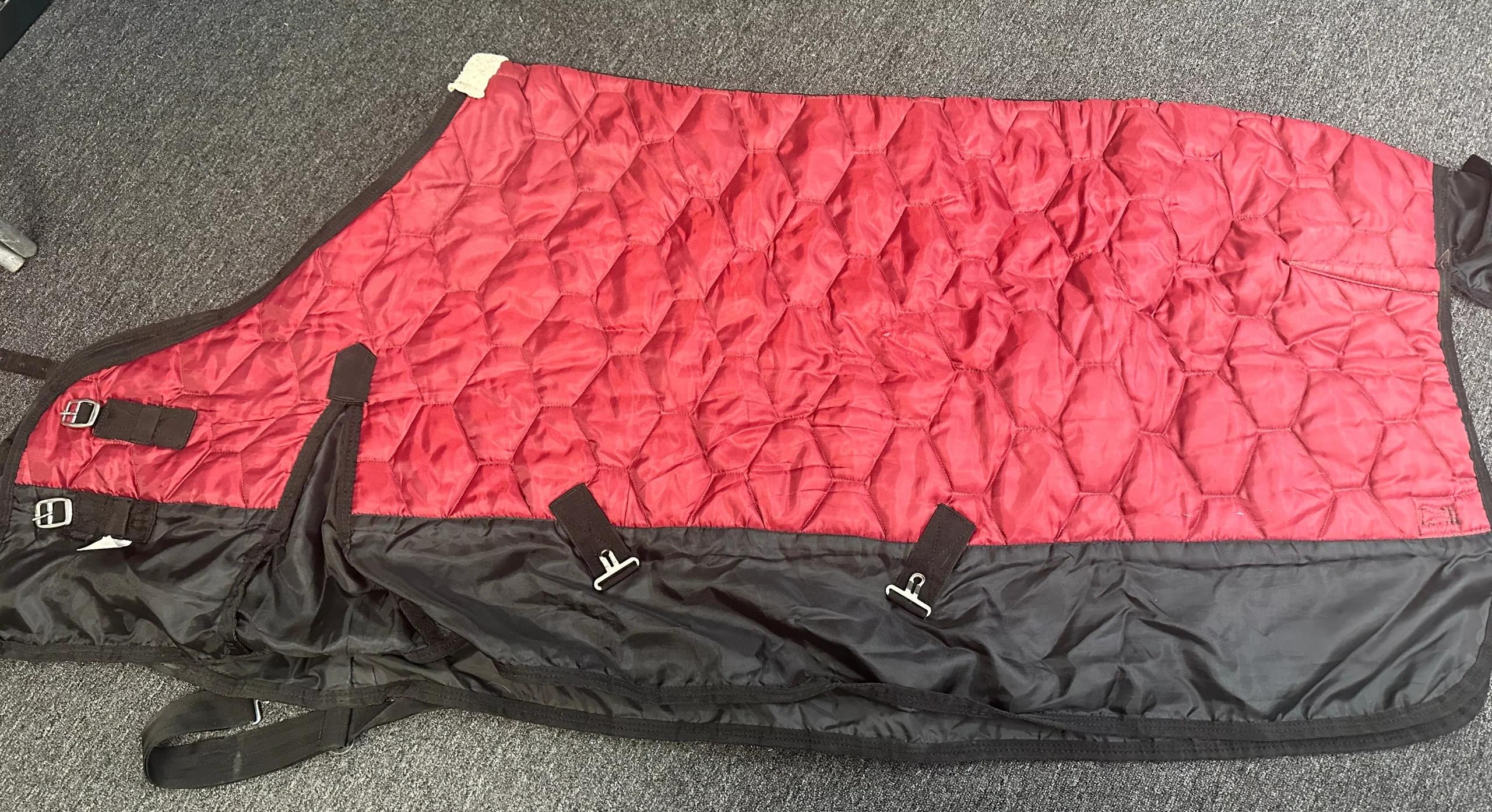 68 Quilted Winter Blanket Medium weight Burgundy