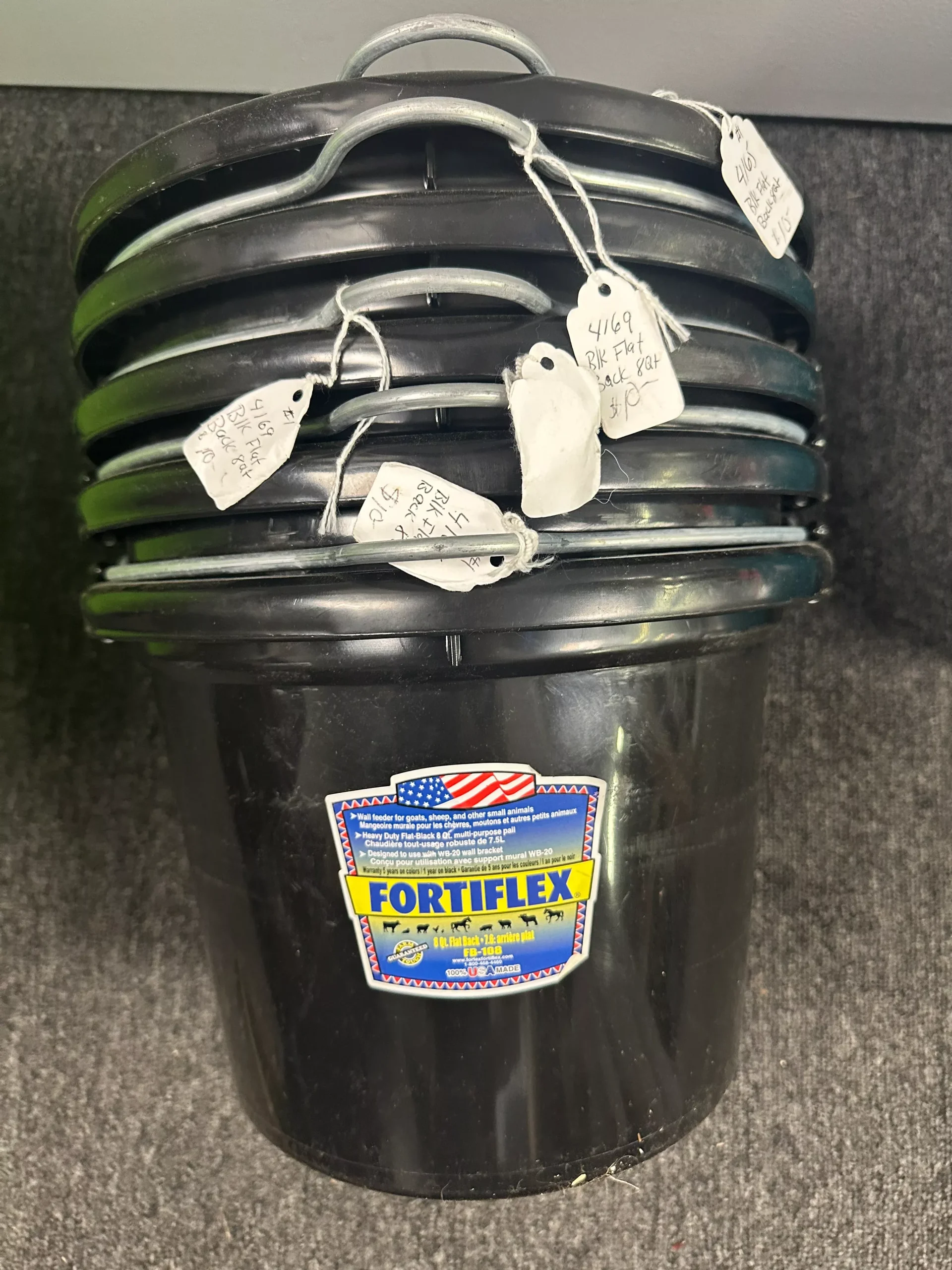 8 Qt Flat Back Buckets NEW