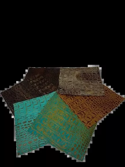 8x8 Assorted Genuine Leather 6 Square Pieces for Craft 403LeatherCut