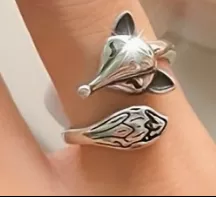 925 Sterling Silvery Fox Ring