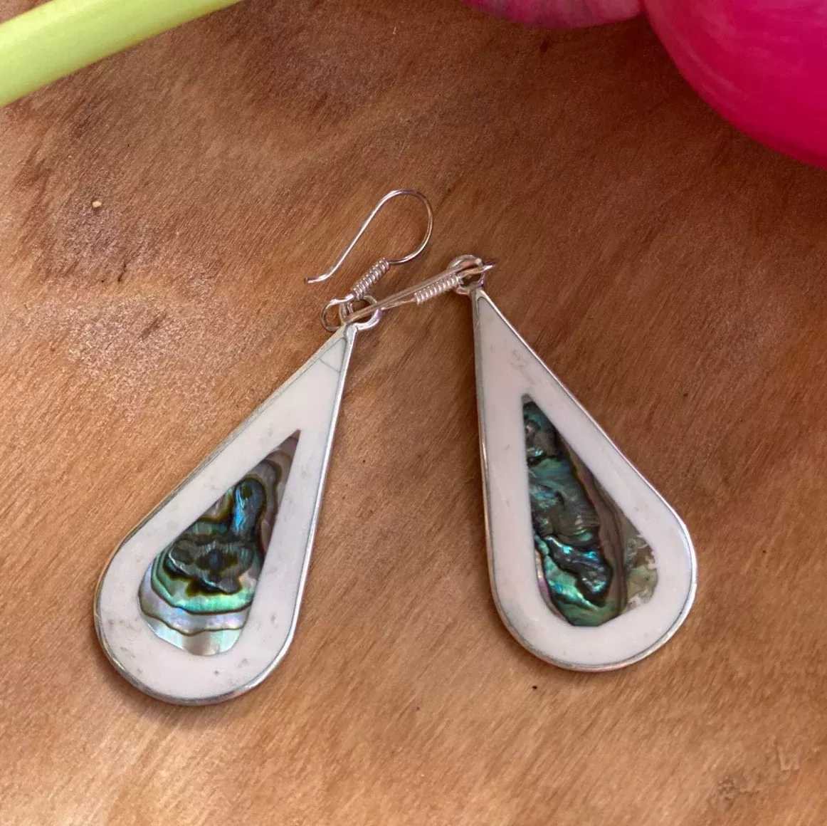 Abalone & Mother-of-Pearl Teardrop Earrings