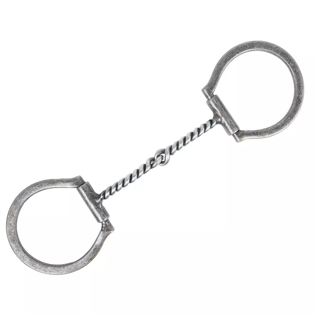 Aged Iron Twisted Snaffle Offset D Ring