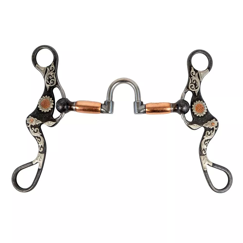 Aged Roll Port Bit with Floral Design