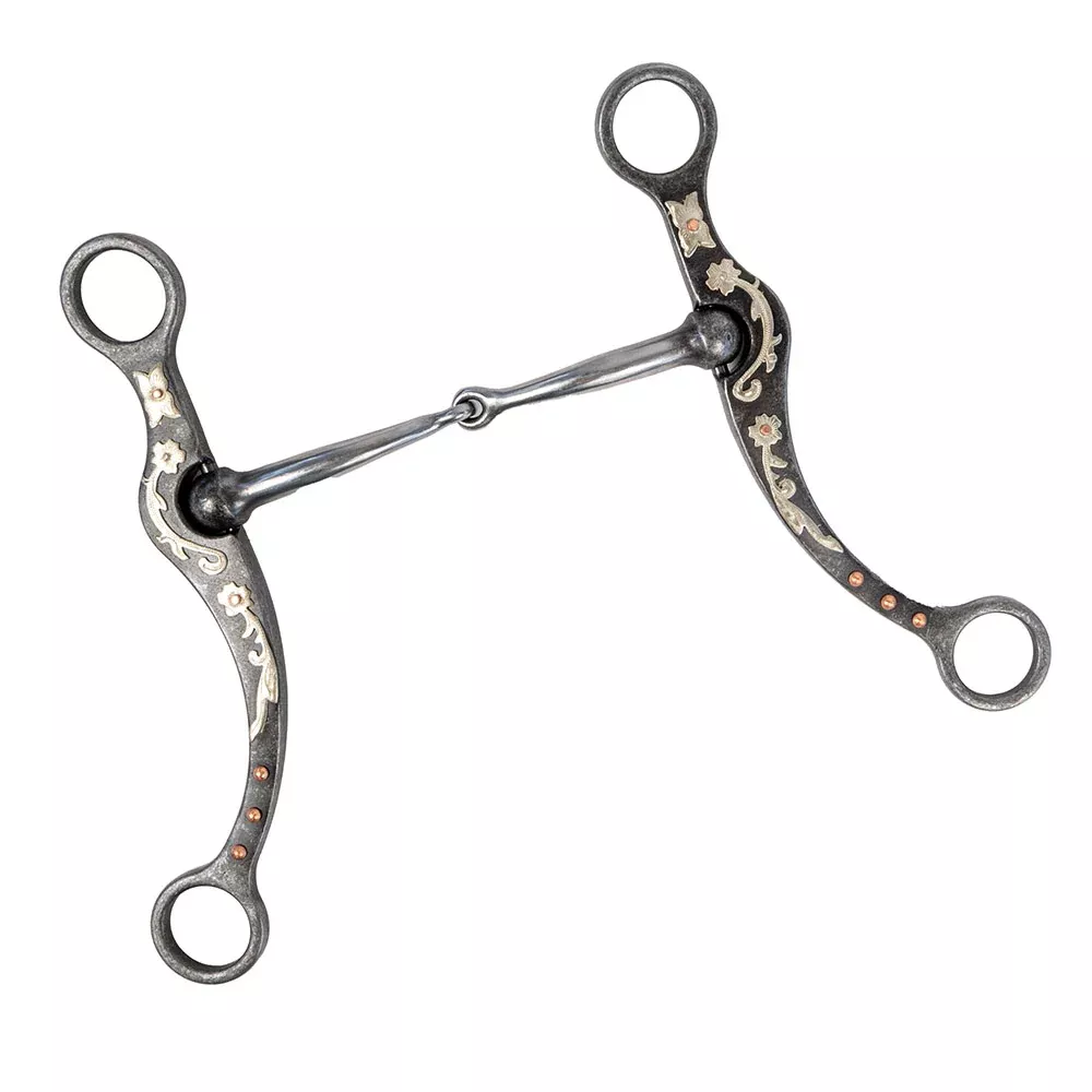 Aged Steel Snaffle With Floral Trim