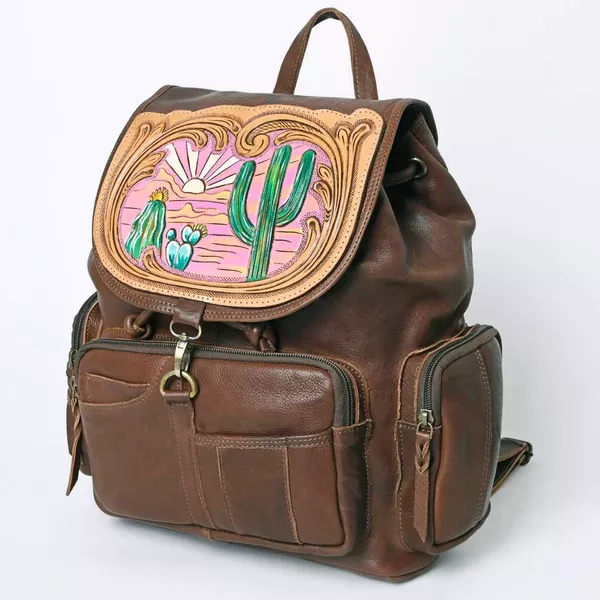 American Darling Backpack Hand Tooled Genuine Leather Western Women Bag