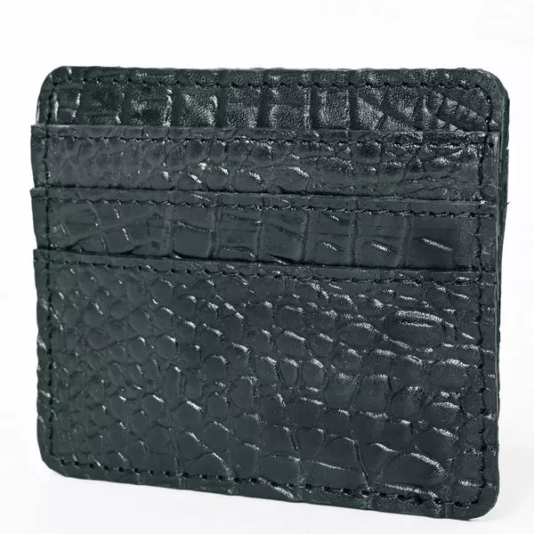 American Darling Card Holder Crocodile Embossed Genuine Leather