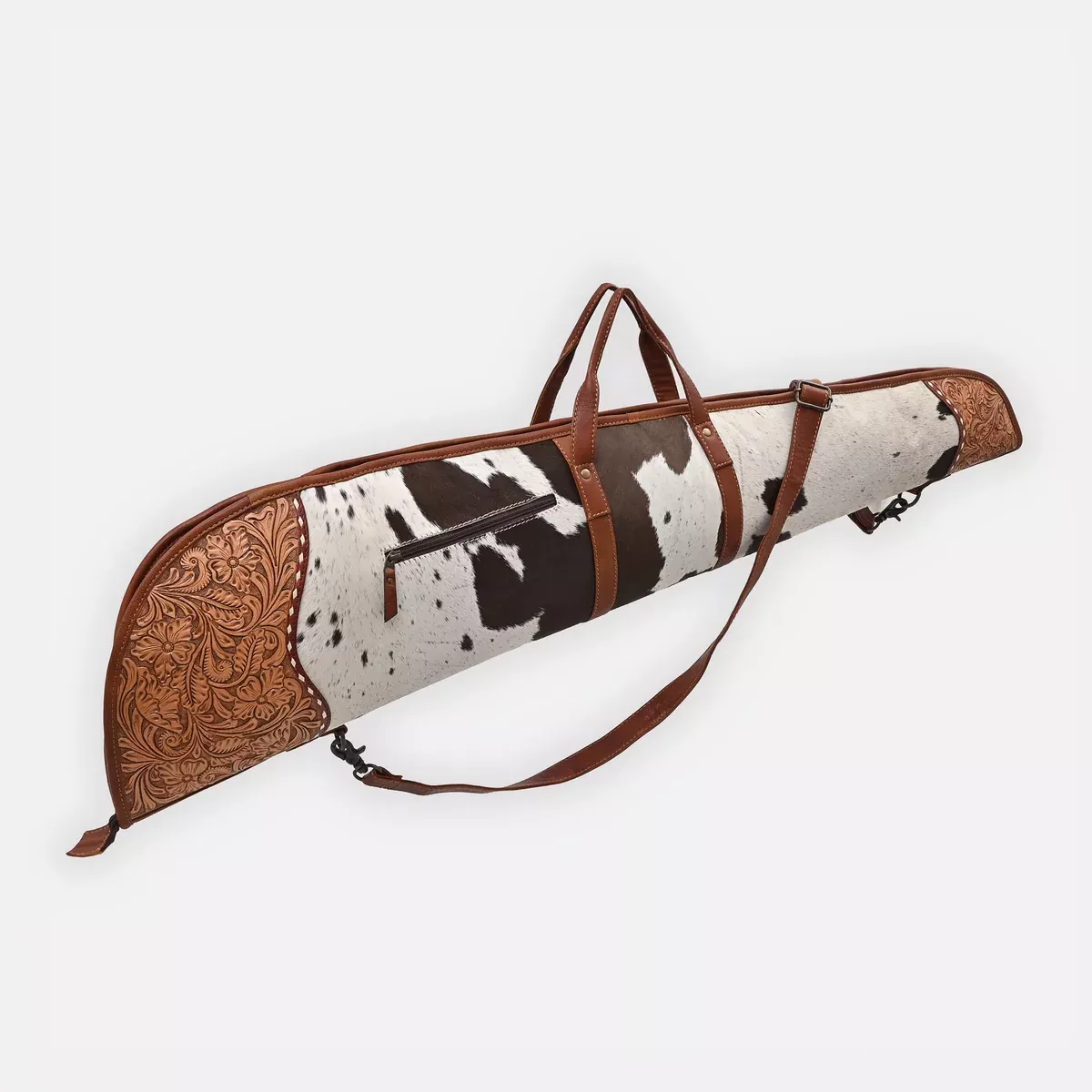 American Darling Hand-Tooled Hair-On Leather Gun Case