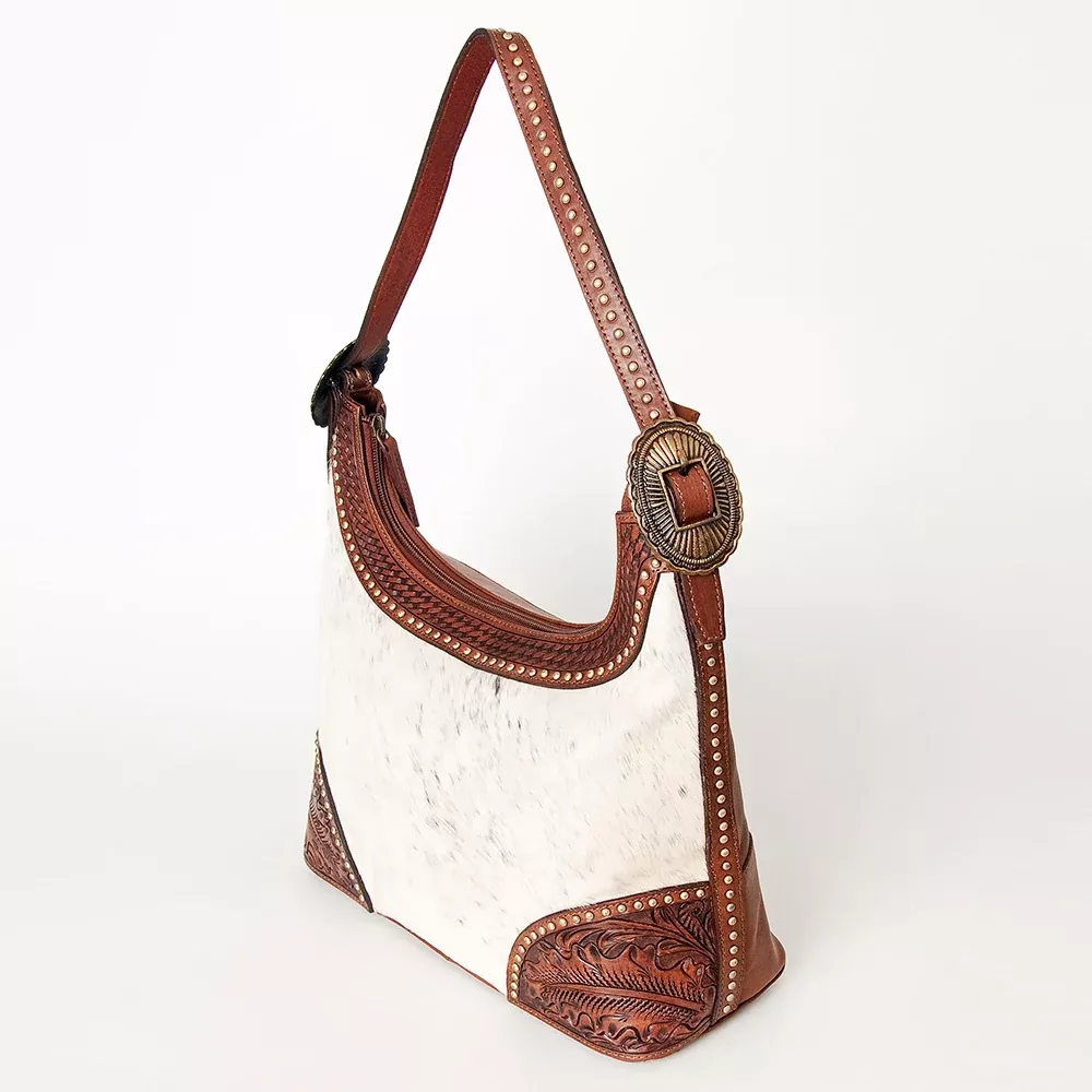 American Darling Hobo Hand Tooled Hair on Genuine Leather Western Women Bag Handbag Purse