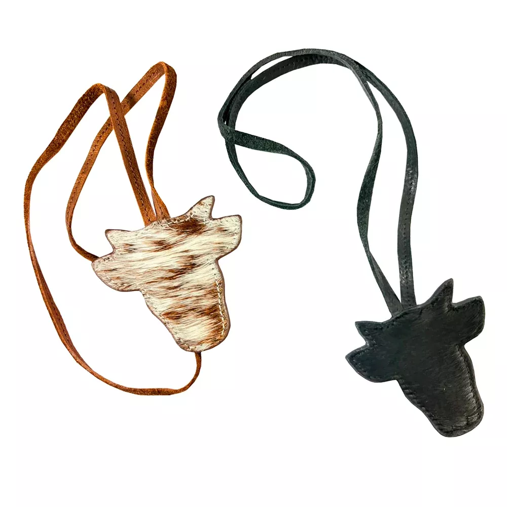 American Darling Leather Hair-On Cowhide Longhorn Steer Head Bag Charm