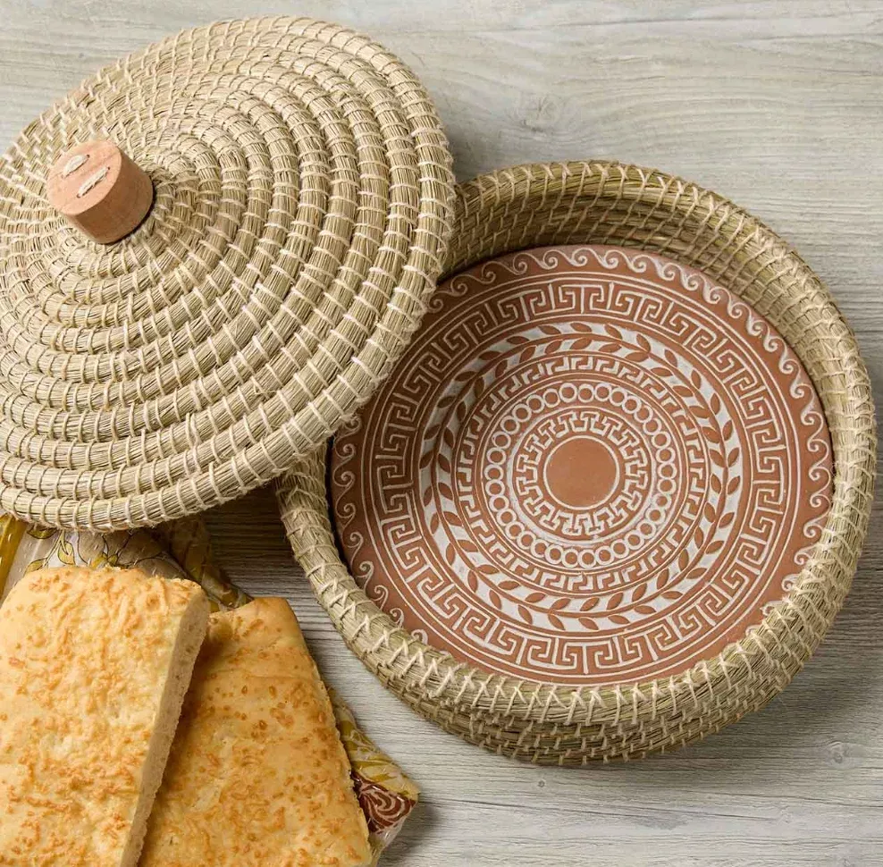 Ancient Wave Lidded Breadwarmer