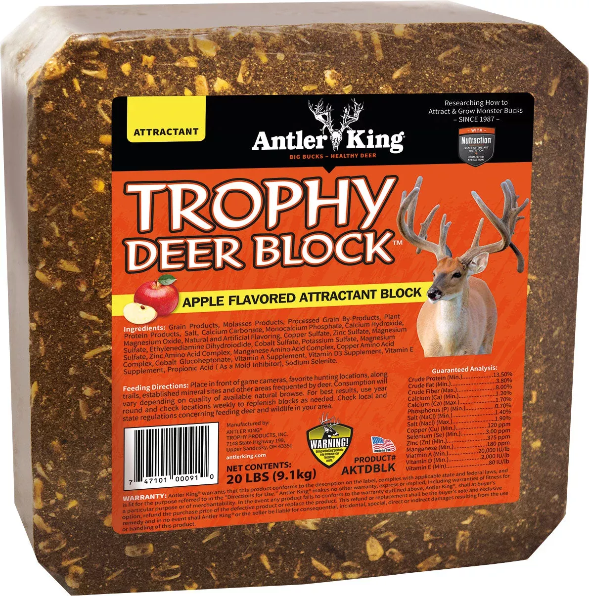 Antler King Trophy Deer Block, Apple, 20 lb