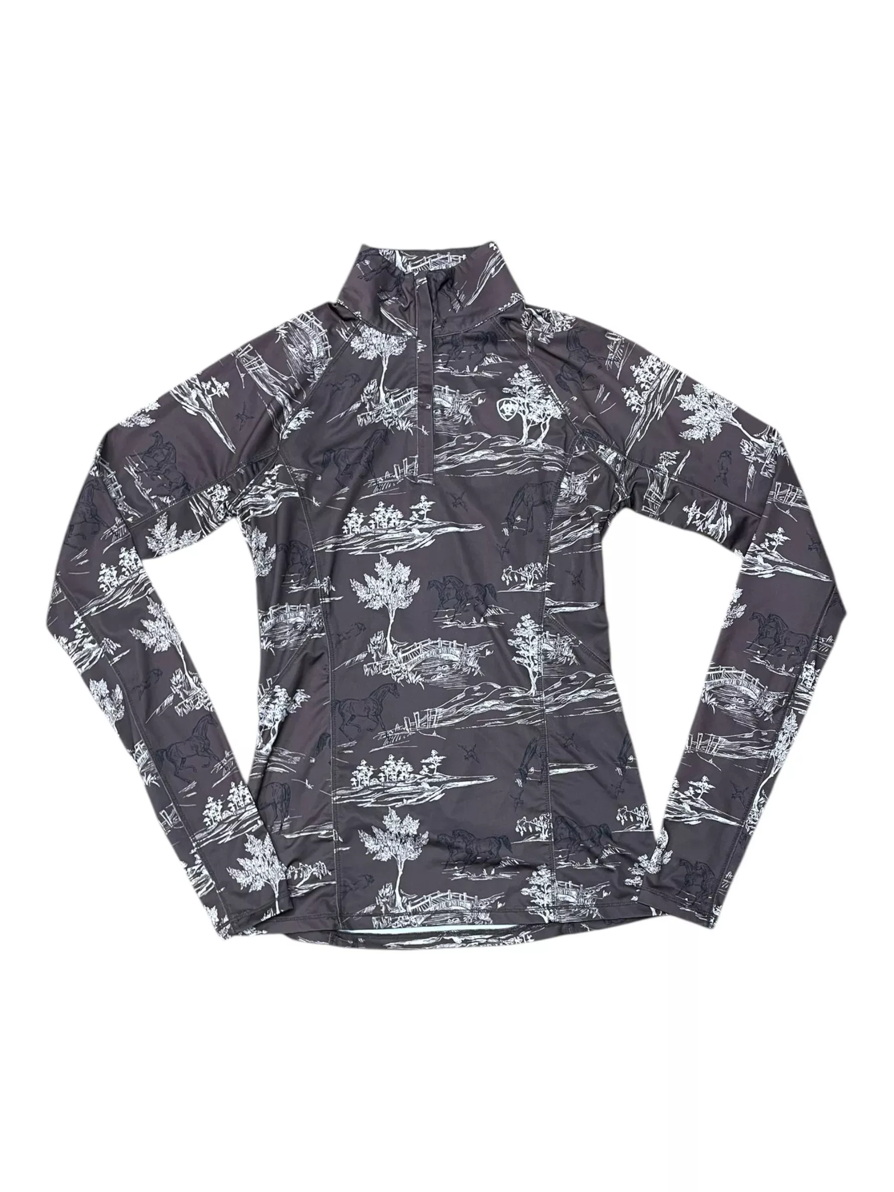 Ariat LS Base Layer - Brown/Print - XS - USED