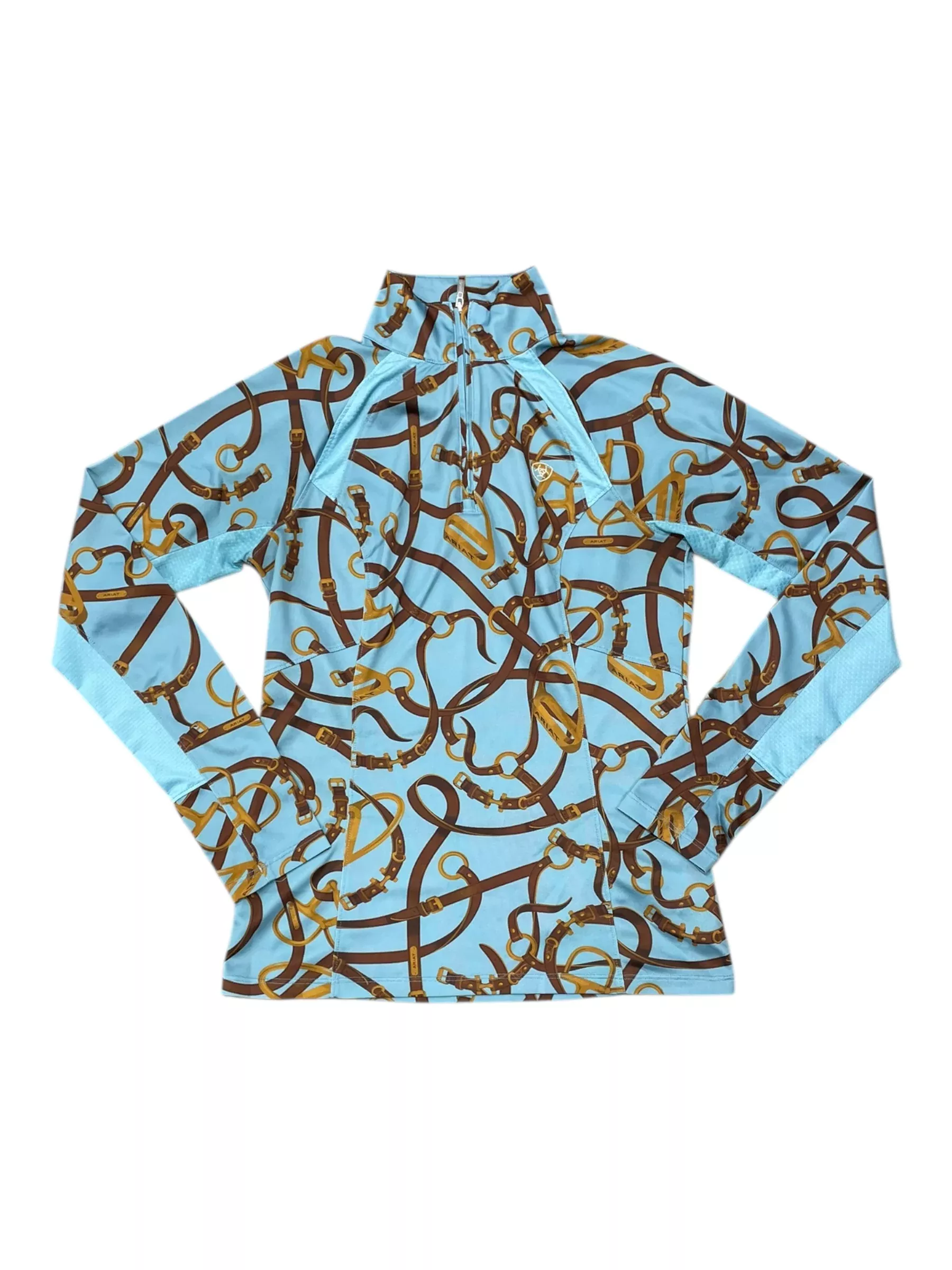 Ariat LS Sun Shirt - Blue/Stirrups - XS - USED