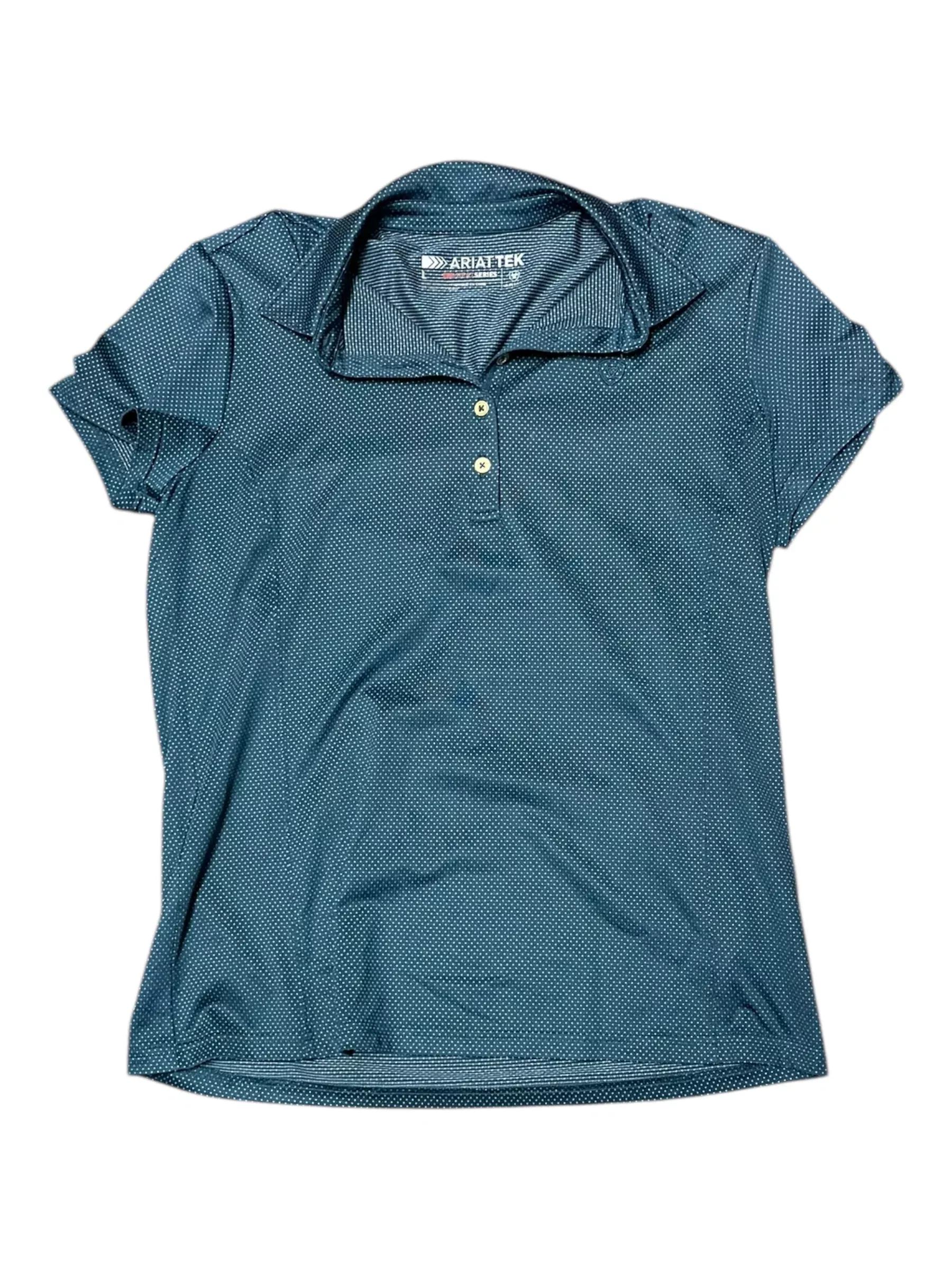 Ariat Tek Polo - Blue/Polka Dot - L - USED