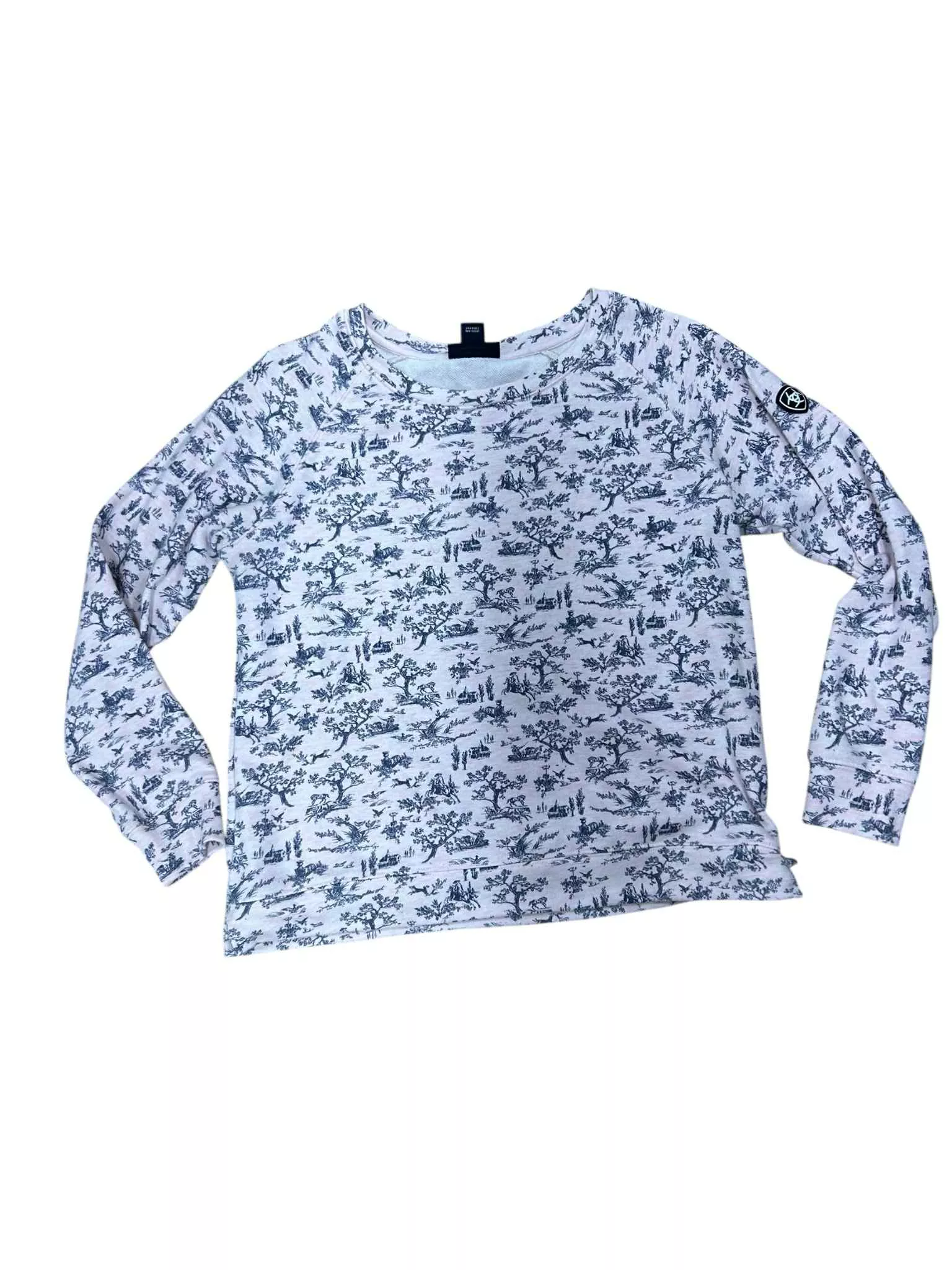 Ariat Toile Sweatshirt - Large - Pink and Blue - USED