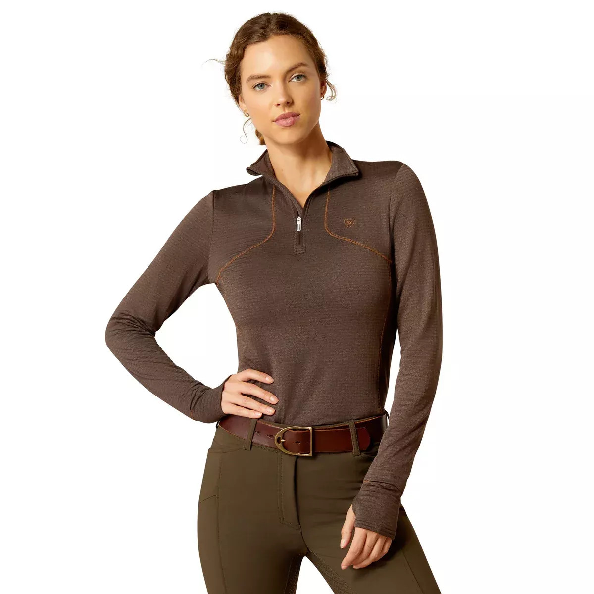 Ariat Womens Gridwork 1/4 Zip Base Layer