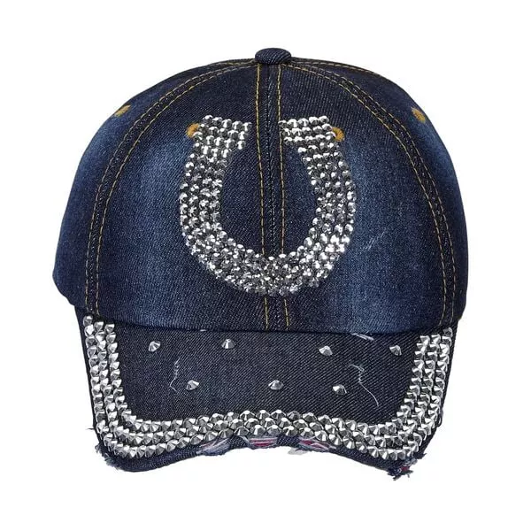 AWST International Denim & Silver Bling Horseshoe Cap