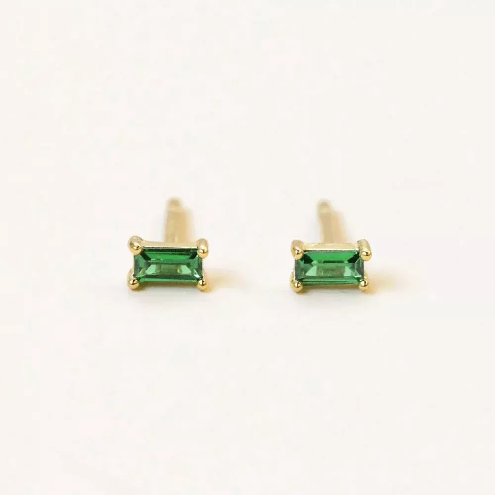 Baguette Emerald Earring