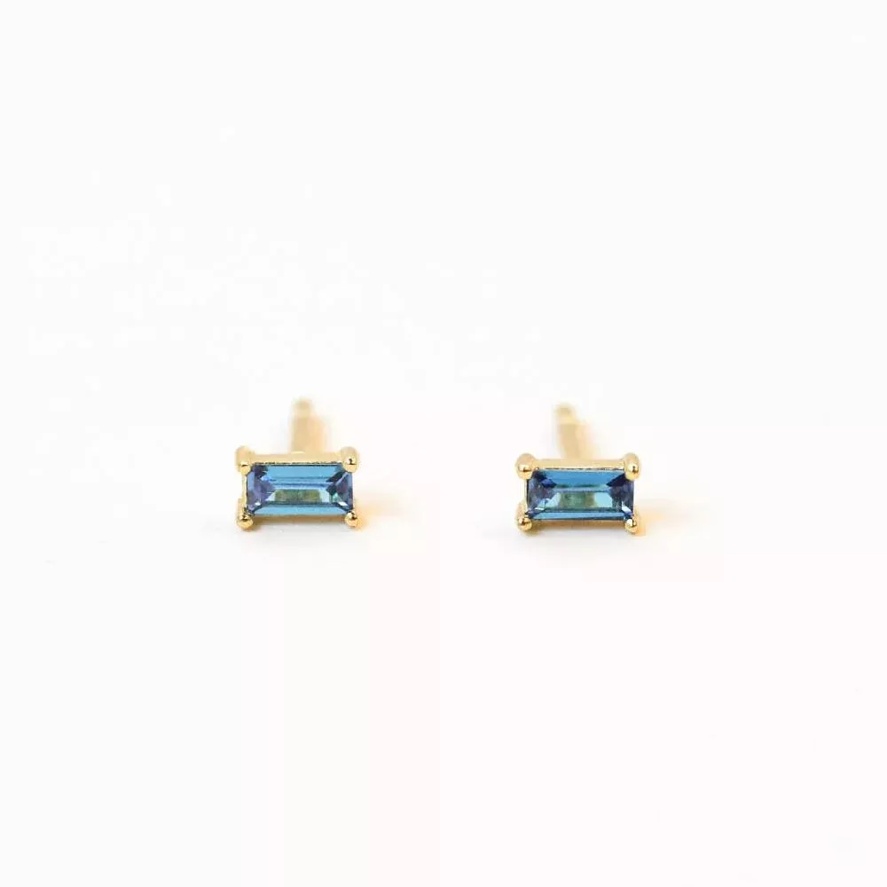 Baguette Sapphire Earring