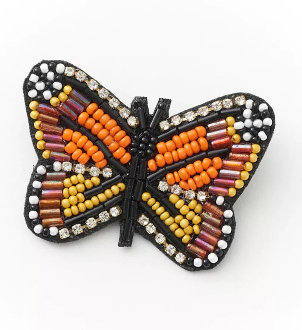 Bala Mani Beaded Butterfly Brooch Pin