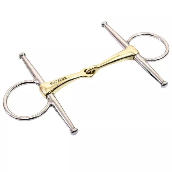 Bar H Equine Full Cheek Smooth Broken Snaffle Brass Mouth Bit