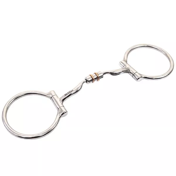 Bar H Equine Small Port D Ring Snaffle Tongue Relief W/Roller Copper Bit