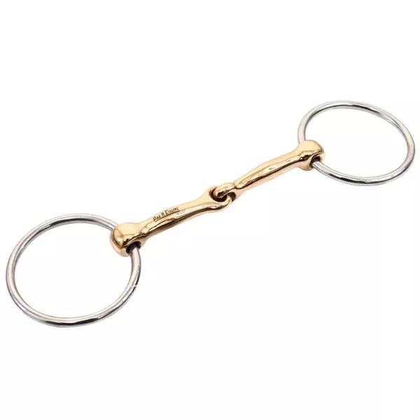 Bar H Equine Smooth Mouth Broken Bit O Ring Snaffle