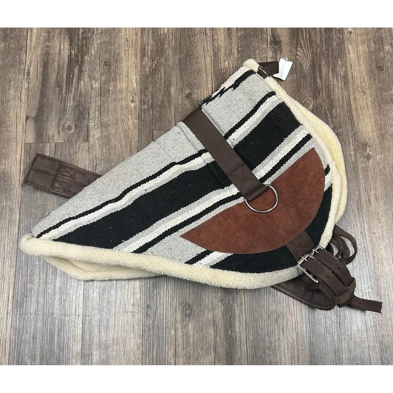 Bareback pad - Black and Grey Stripes- USED