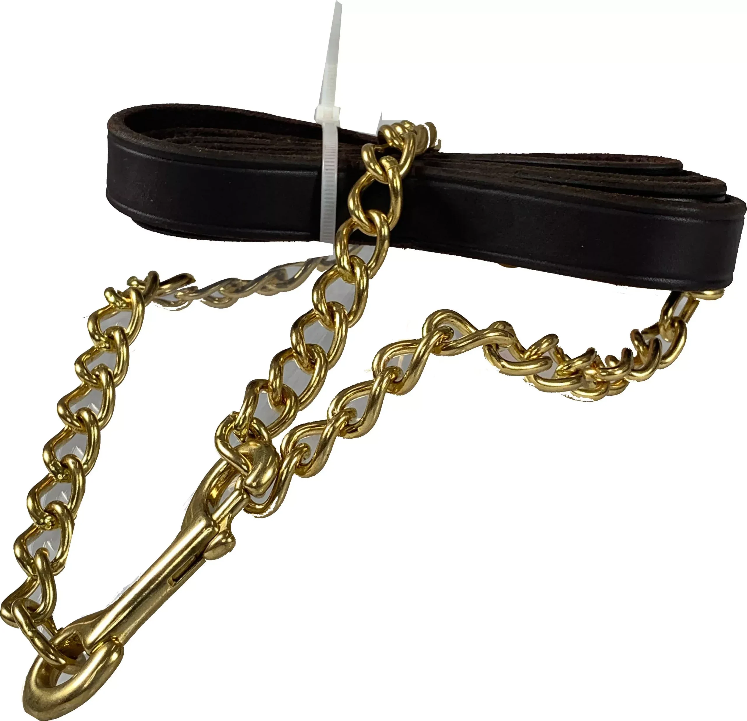 Beiler's Leather Lead with Chain 6 ft, Brown