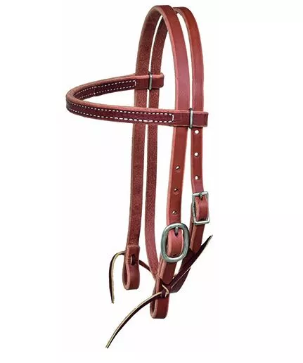 Berlin Leather Pony Headstall Nickle Plated Hardware P600