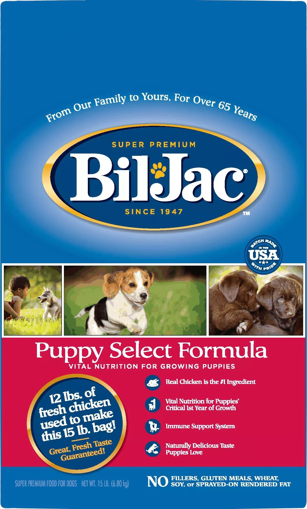 Bil-Jac Select Puppy Food, Chicken, 15 lb