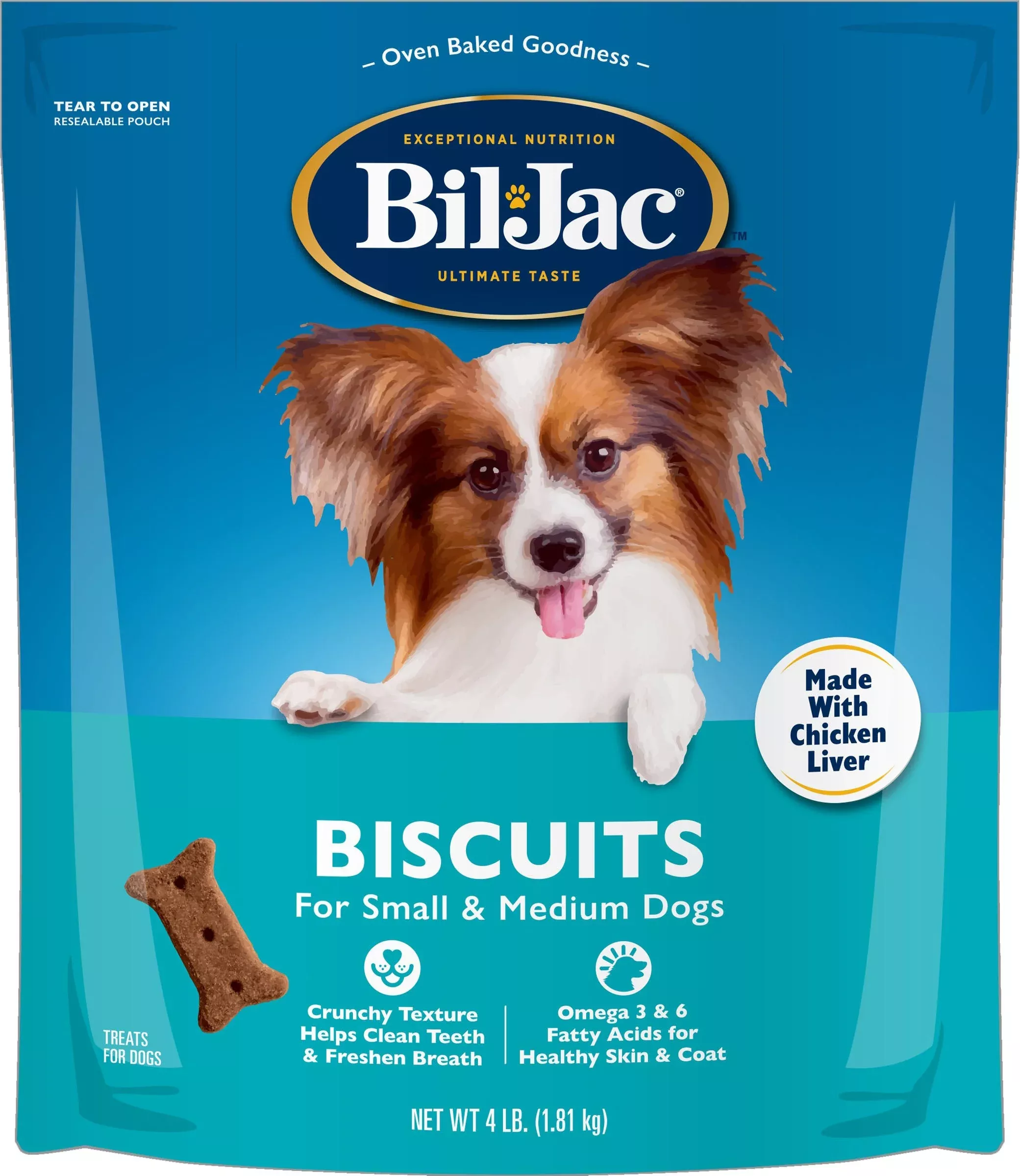 Bil-Jac Small/Medium Breed Dog Biscuits, Chicken, 4 lb