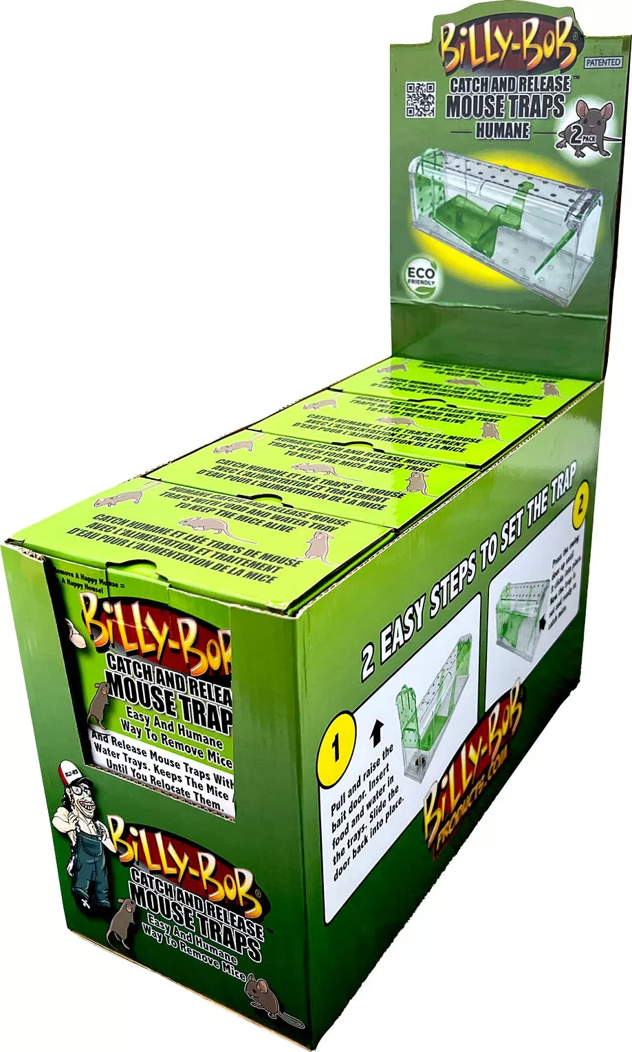 Billy Bob Catch & Release Mouse Trap, 4 Piece Display