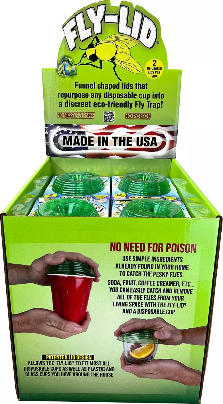 Billy Bob Fly Lid for Cups, Counter Display, 100 Piece